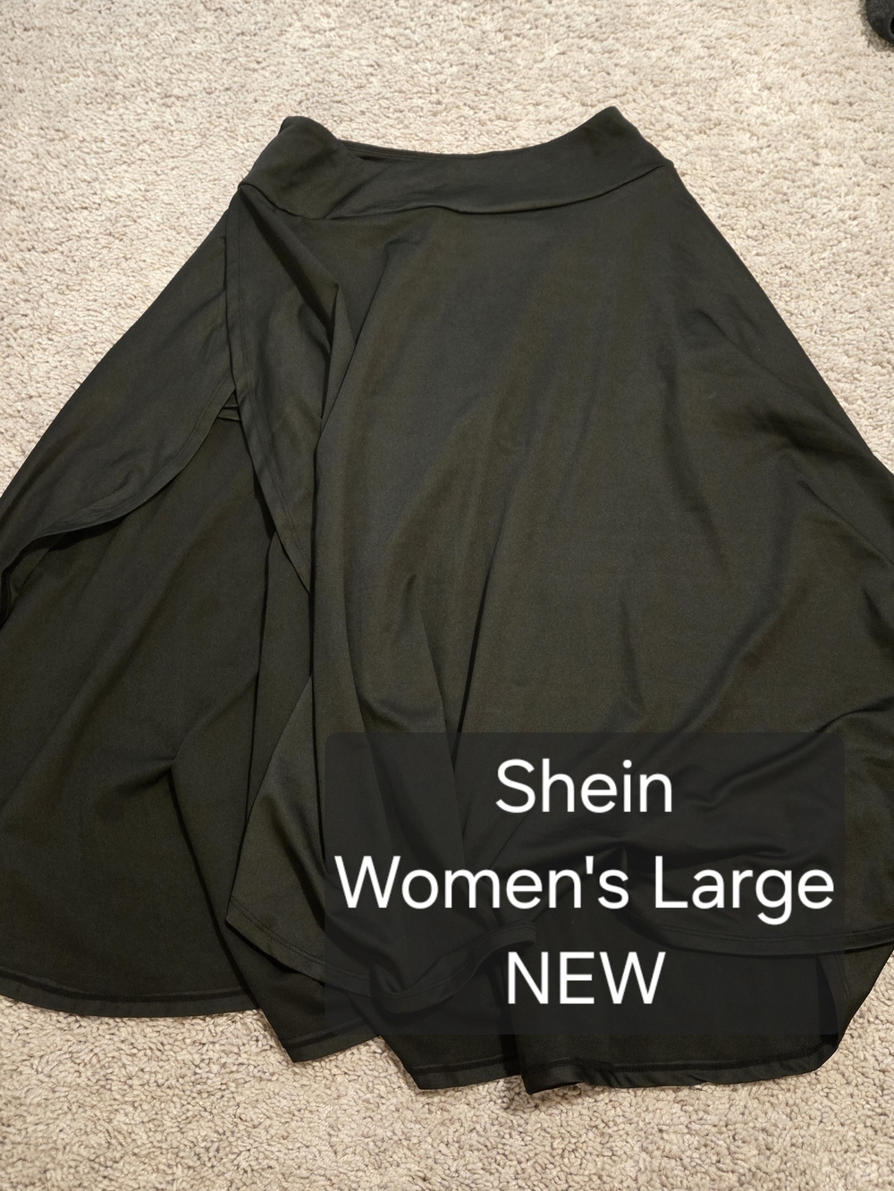 SHEIN Black Women's Swim Sarong Skirt